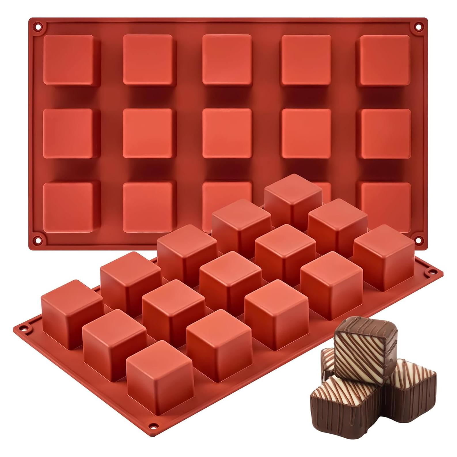 Moldes de Silicona Cuadrados Puyeipt - 2 Piezas 3.6 cm