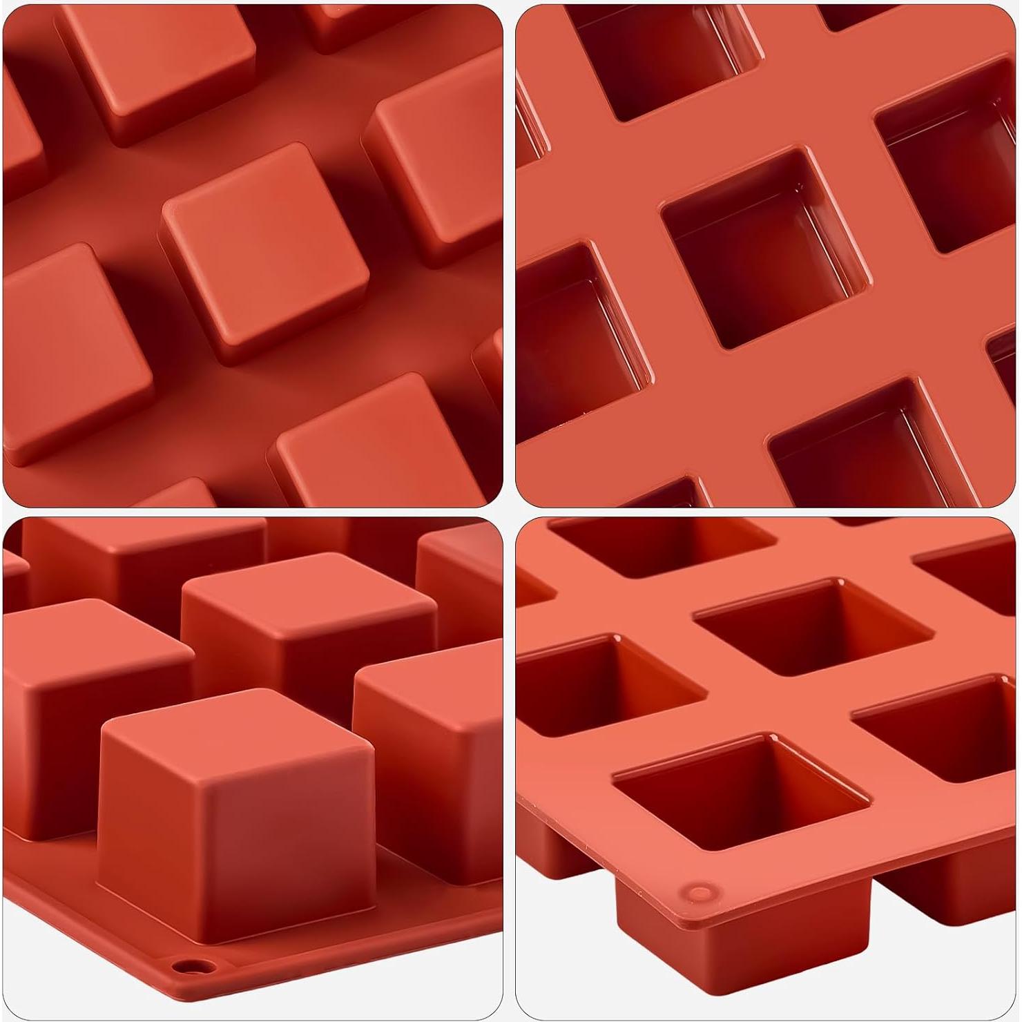 Moldes de Silicona Cuadrados Puyeipt - 2 Piezas 3.6 cm