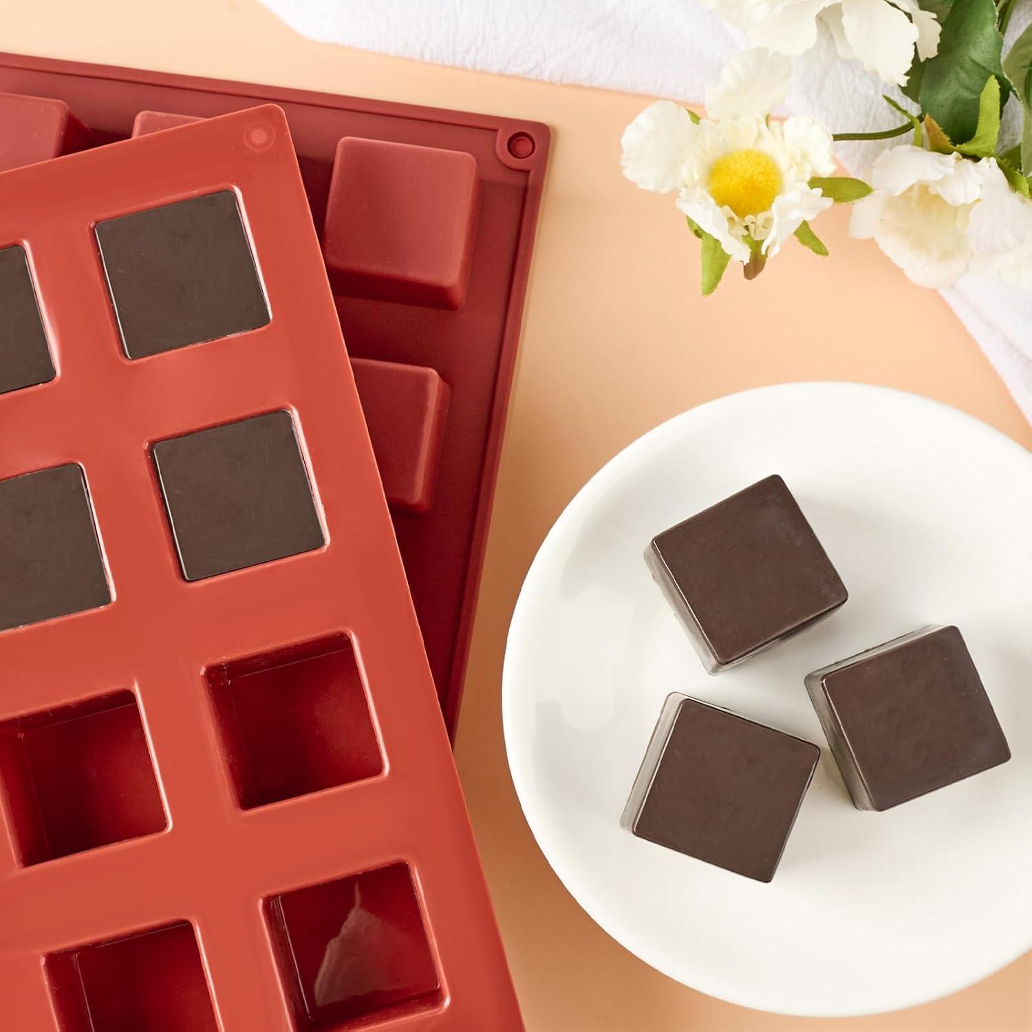 Moldes de Silicona Cuadrados Puyeipt - 2 Piezas 3.6 cm