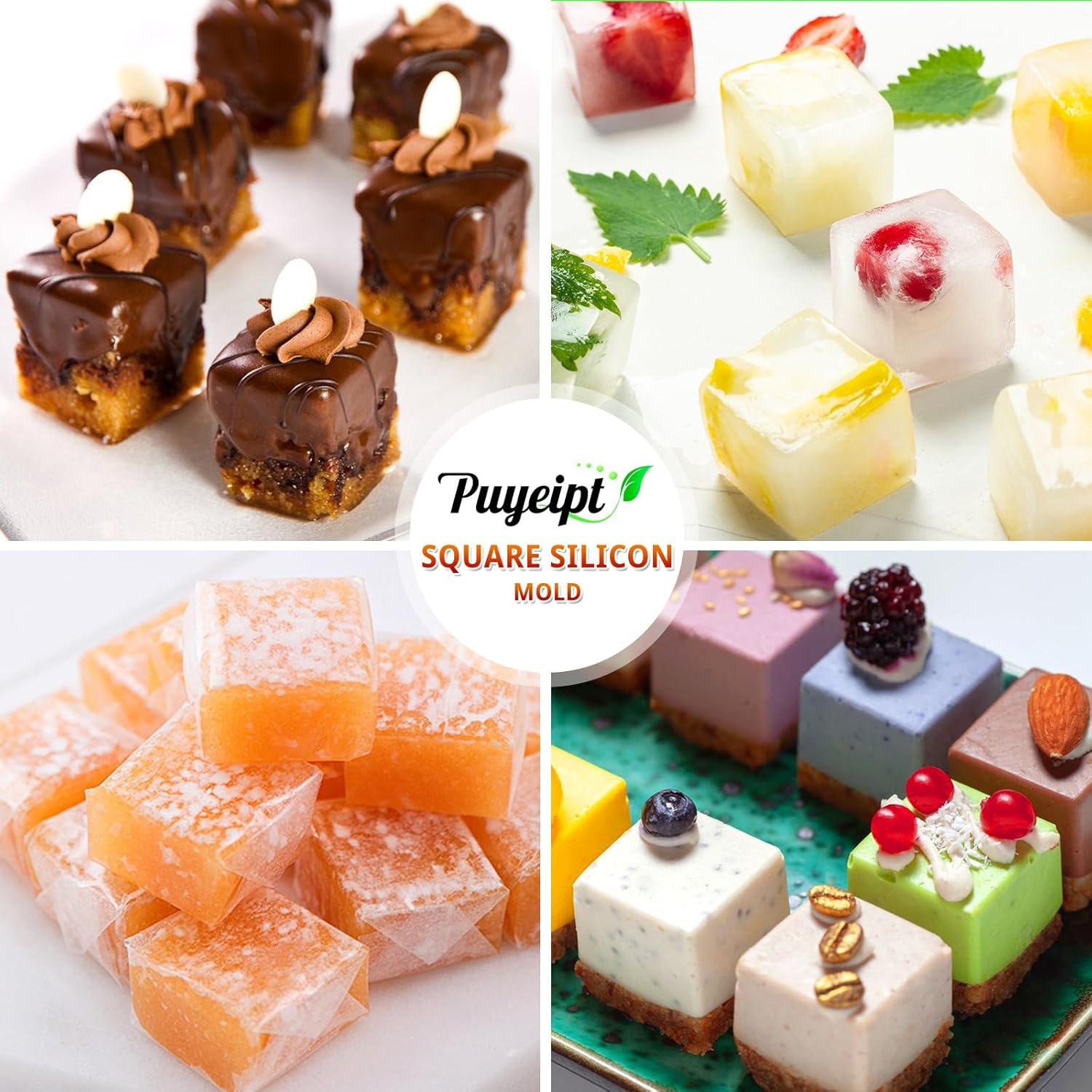 Moldes de Silicona Cuadrados Puyeipt - 2 Piezas 3.6 cm