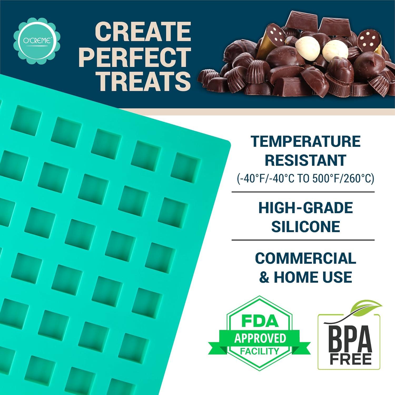 Molde de Silicona O'Creme para Mini Brownies 54 Cavidades 24x24mm