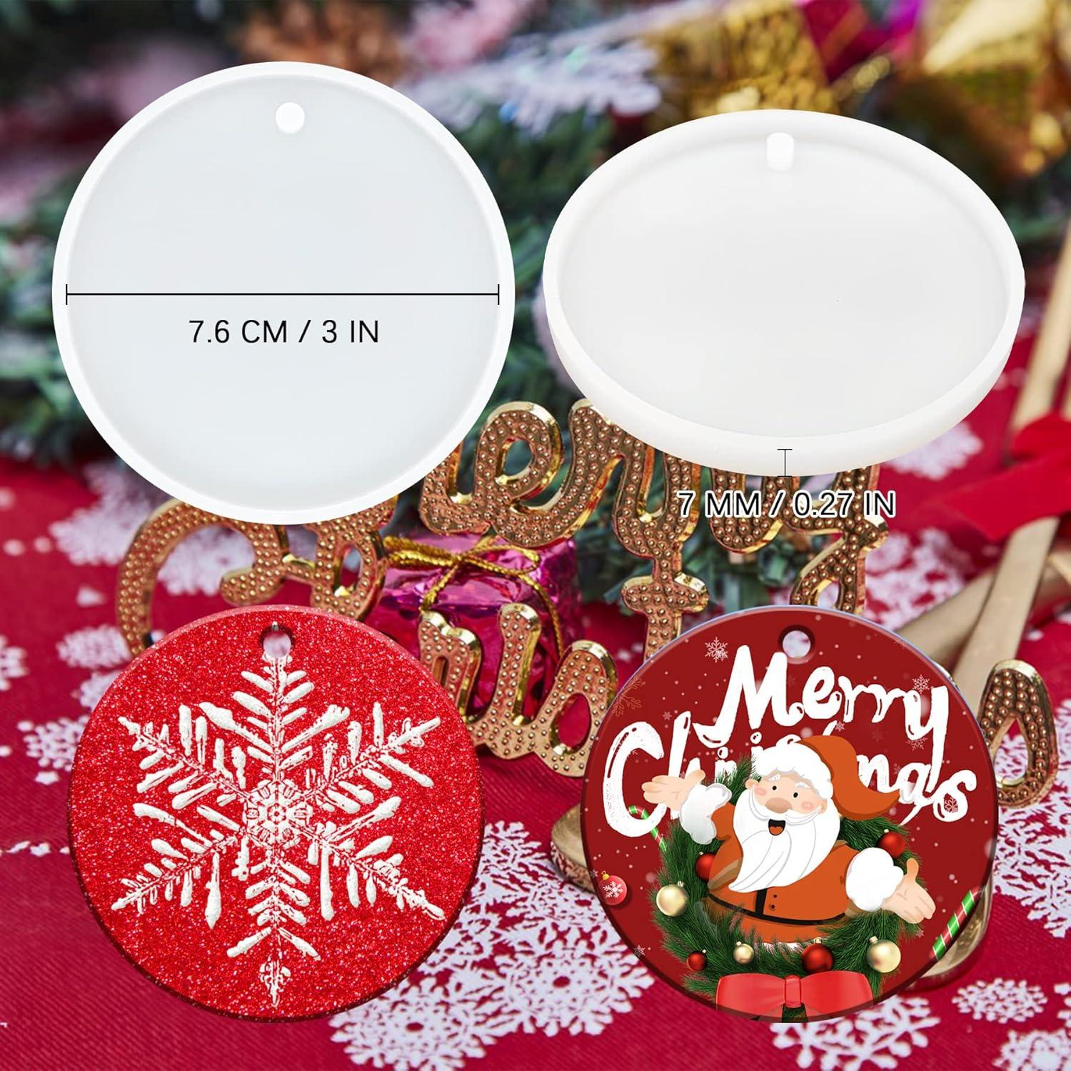 Moldes de Silicona Redondos PEVOGON 4 Pcs 7.62 cm Navidad