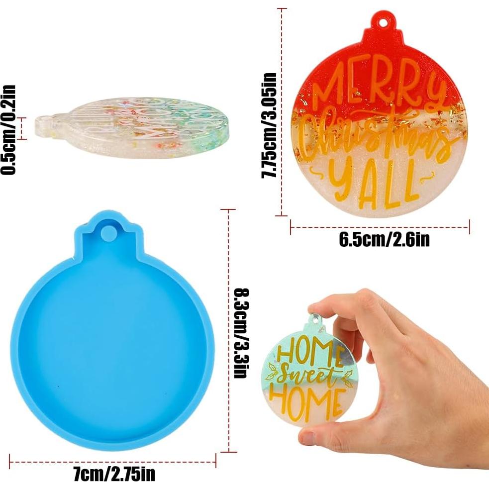 12 Moldes de Silicona Vellibring para Resina Navideña Azul