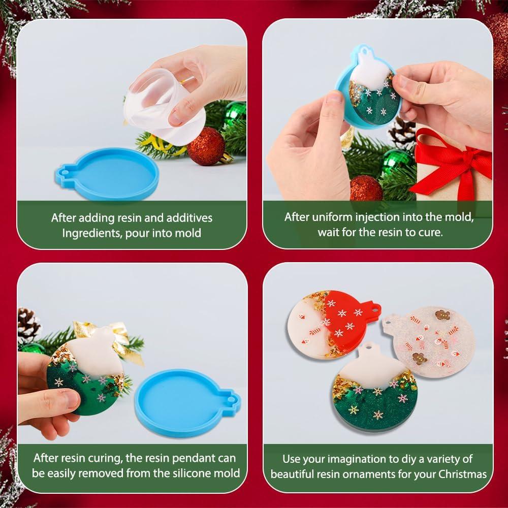 12 Moldes de Silicona Vellibring para Resina Navideña Azul