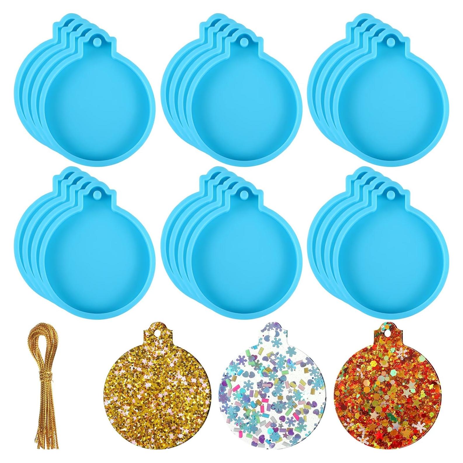 Moldes de Silicona para Resina Mifoci 24 Pcs Navidad Azul