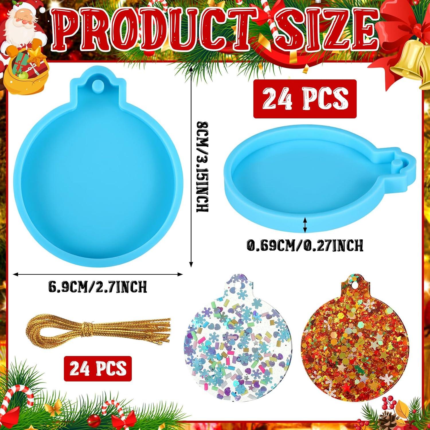 Moldes de Silicona para Resina Mifoci 24 Pcs Navidad Azul
