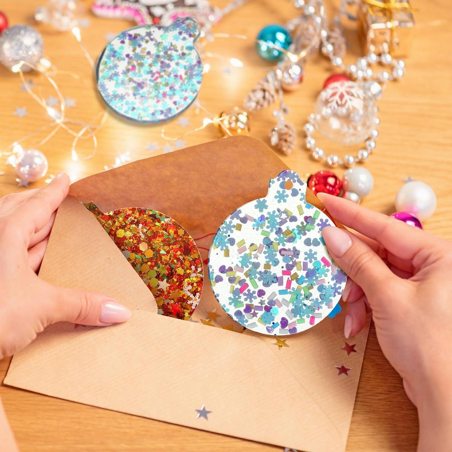 Moldes de Silicona para Resina Mifoci 24 Pcs Navidad Azul