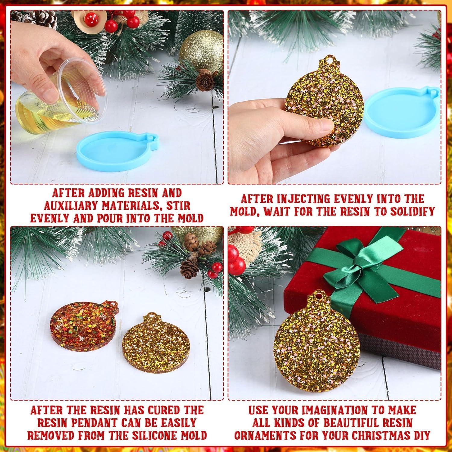 Moldes de Silicona para Resina Mifoci 24 Pcs Navidad Azul