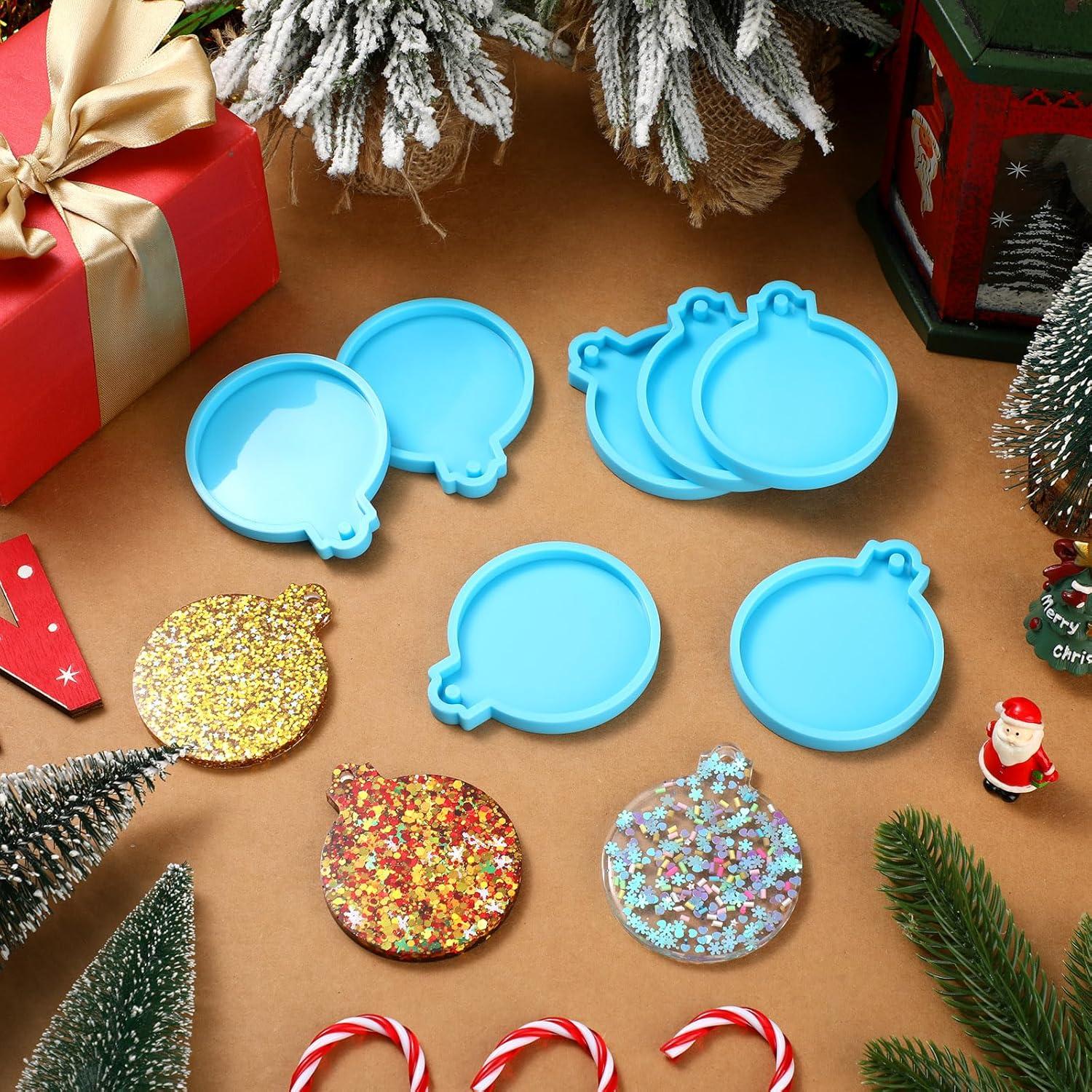 Moldes de Silicona para Resina Mifoci 24 Pcs Navidad Azul