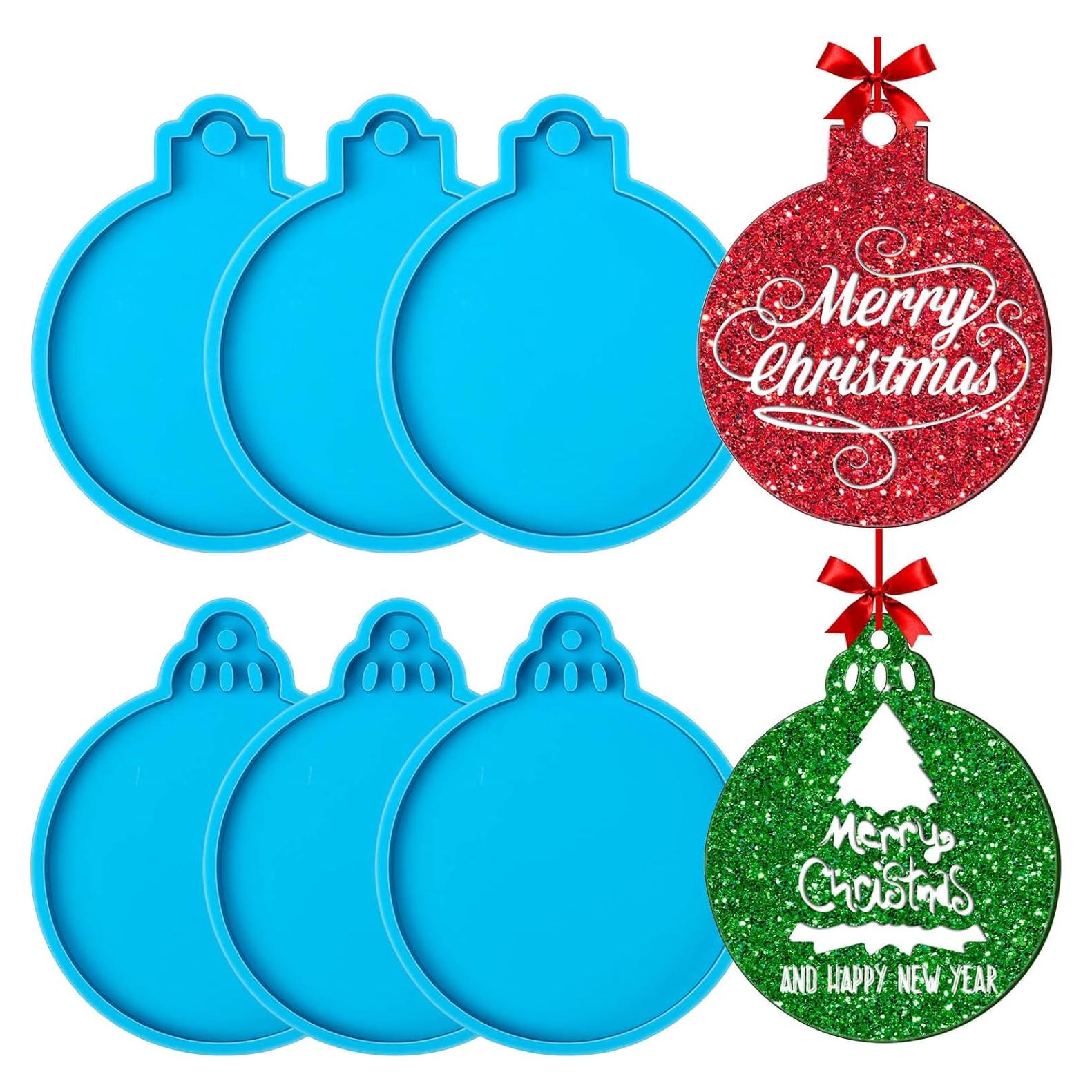 6 Moldes de Silicona para Resina Navidad ROADPLUM Redondos