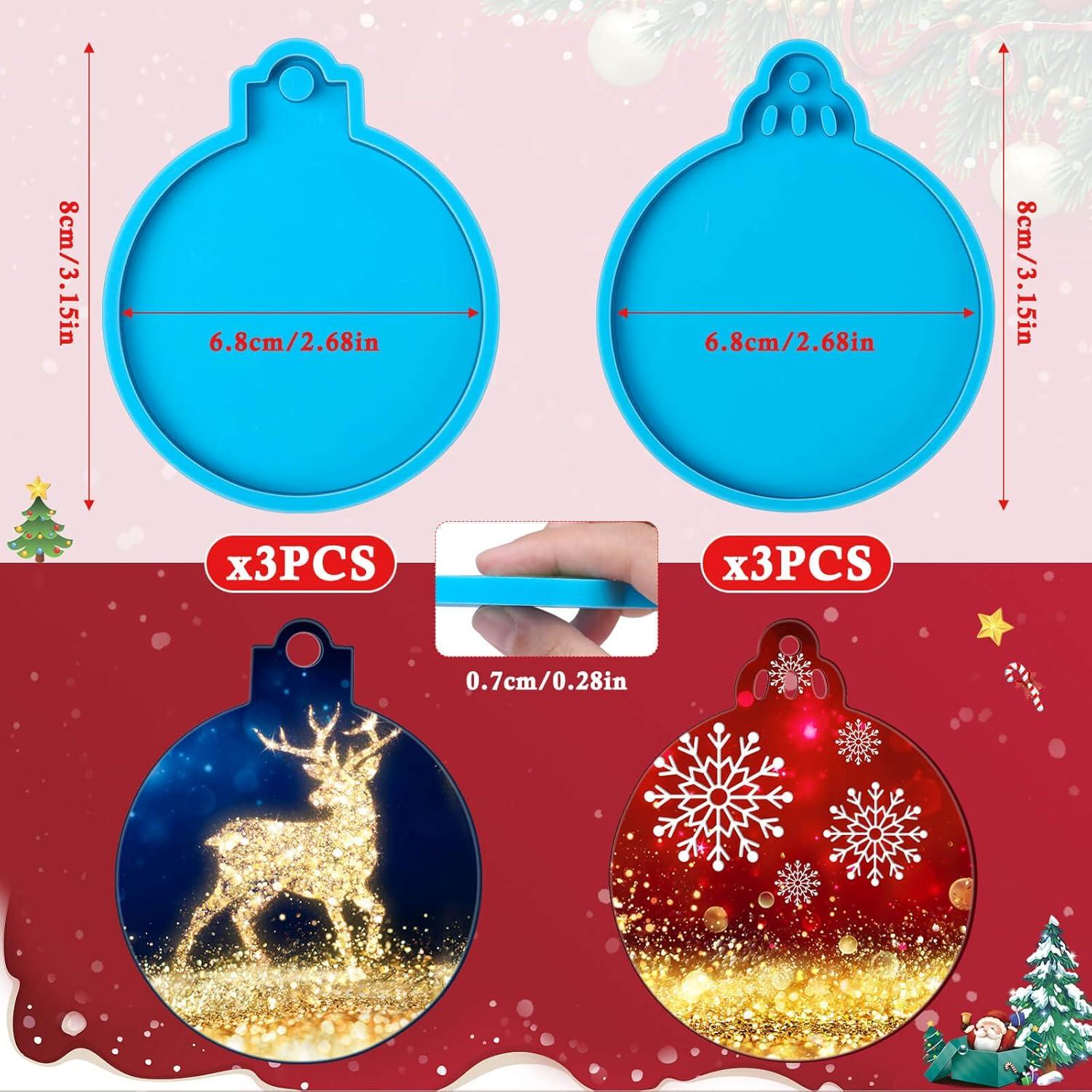 6 Moldes de Silicona para Resina Navidad ROADPLUM Redondos