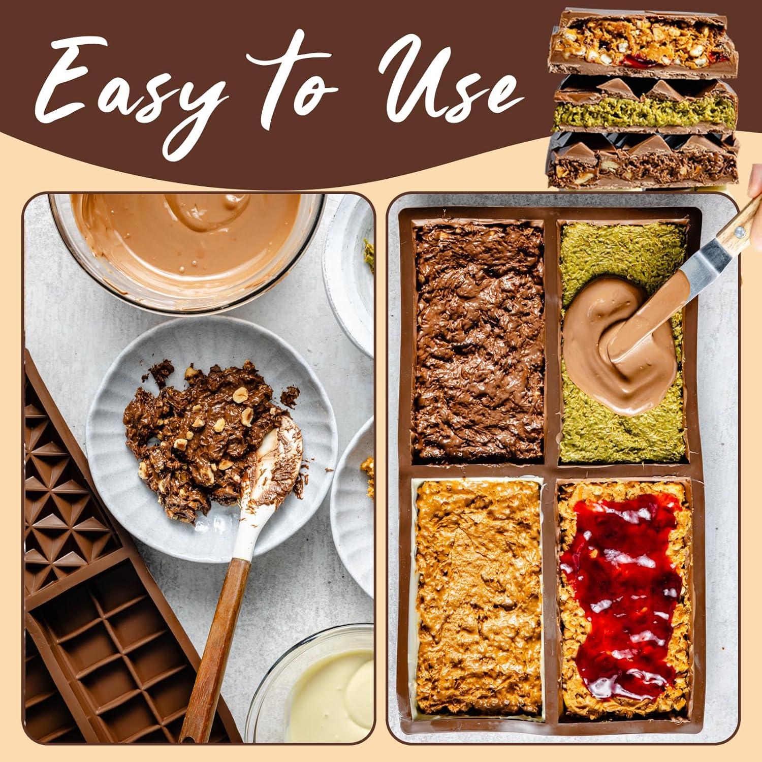 Moldes de Silicona HKNMTT para Chocolate 2 Piezas 30.48x17.78cm