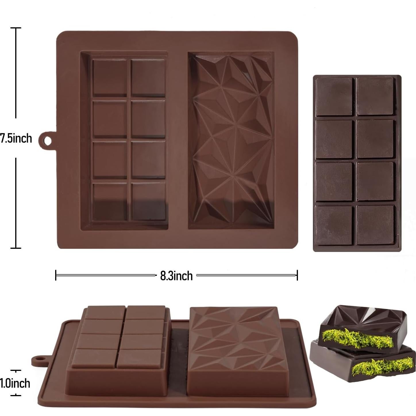 Molde de Chocolate Profundo UWILLION 2.54 cm Marrón Geométrico