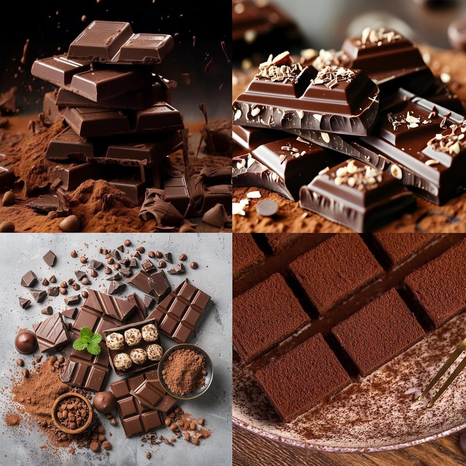 4 Moldes de Chocolate Silicona Hoxxu 20.4x15 cm Antiadhesivos