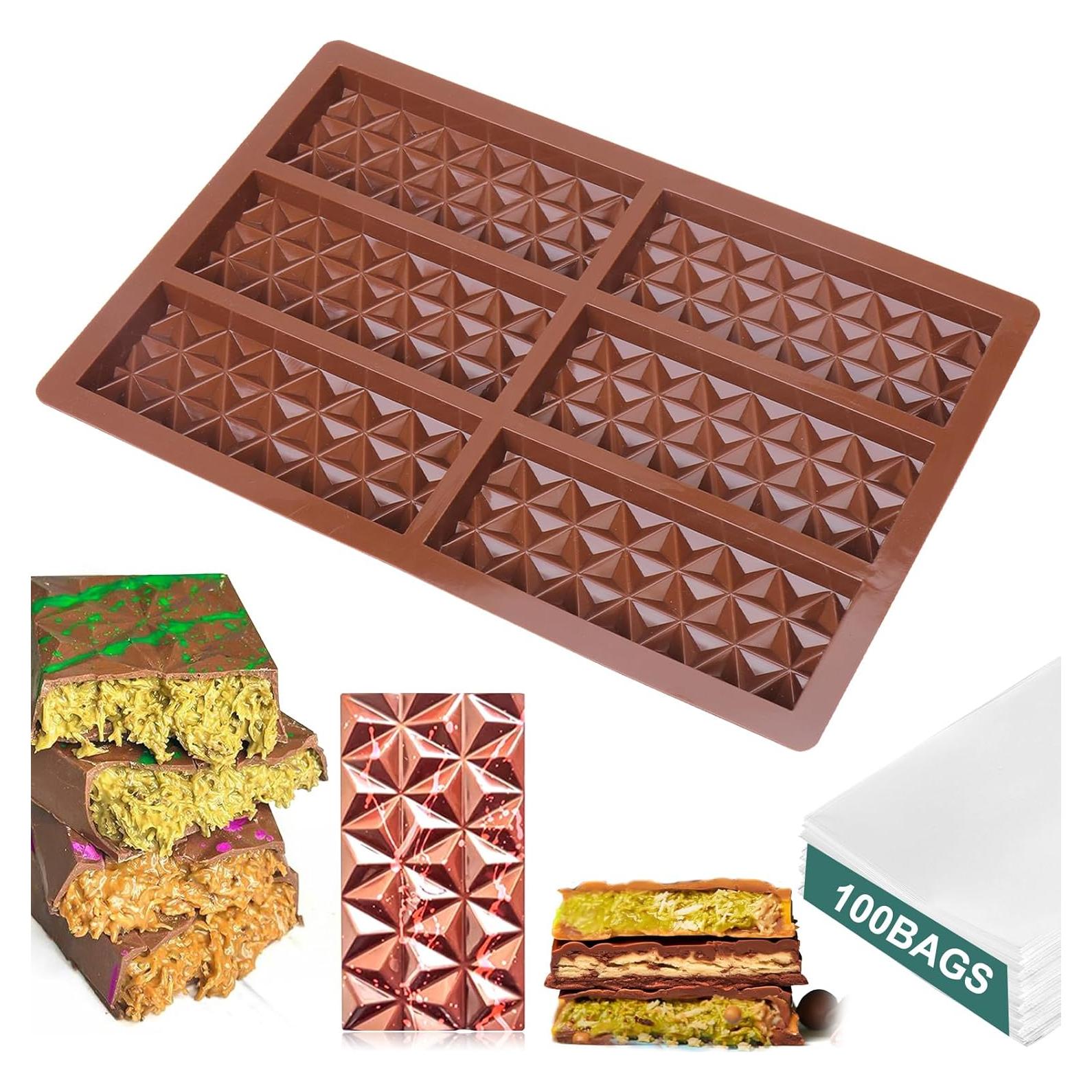 Molde de Barra de Chocolate Mity Rain con 100 Bolsas de Celofán