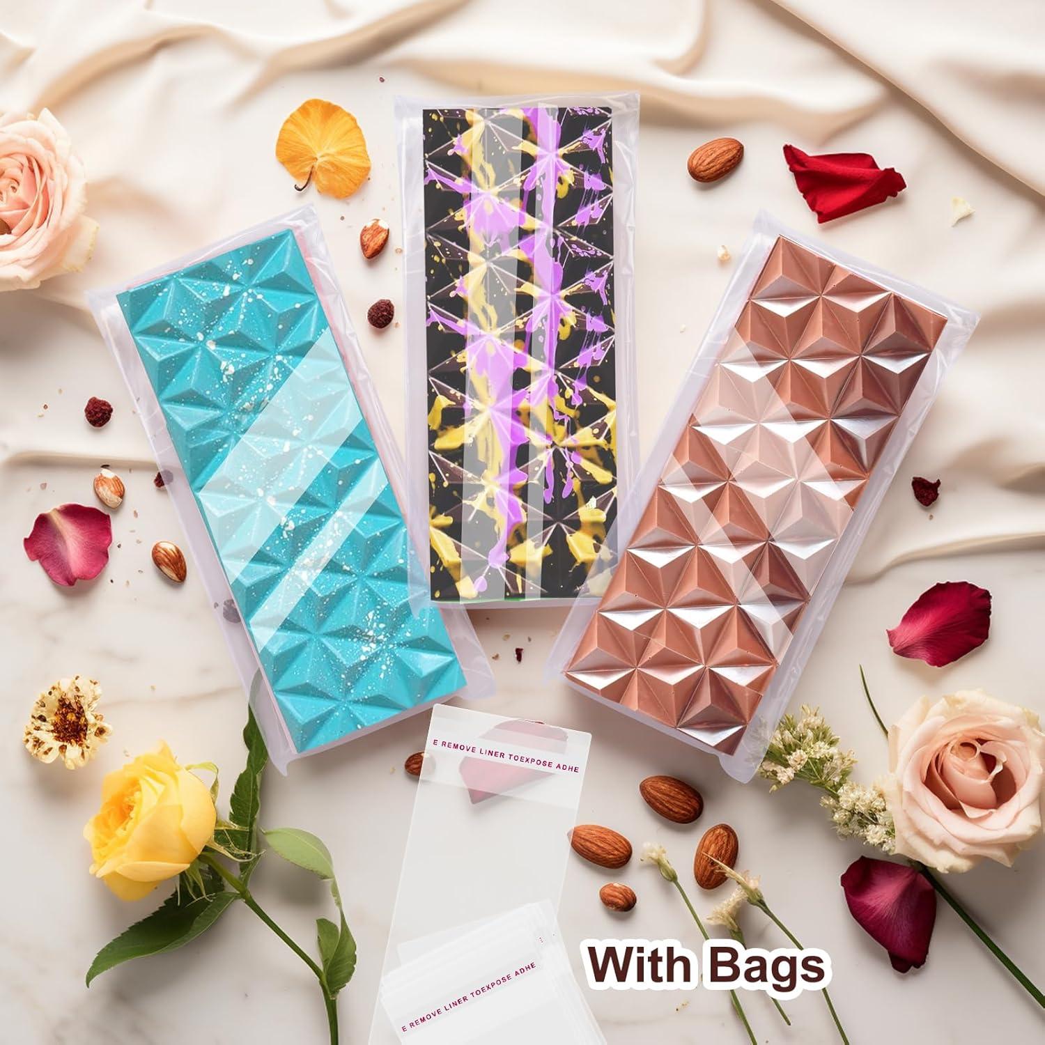 Molde de Barra de Chocolate Mity Rain con 100 Bolsas de Celofán