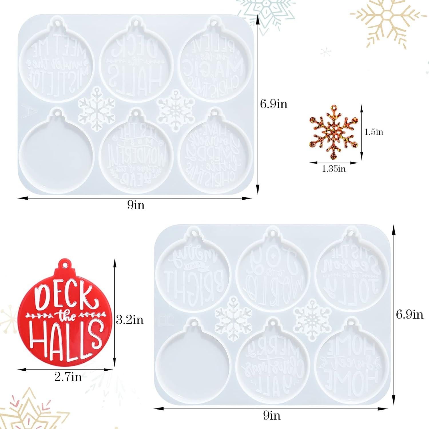 Moldes de Resina de Navidad Actvty - 2 Piezas Silicona 7.24 cm