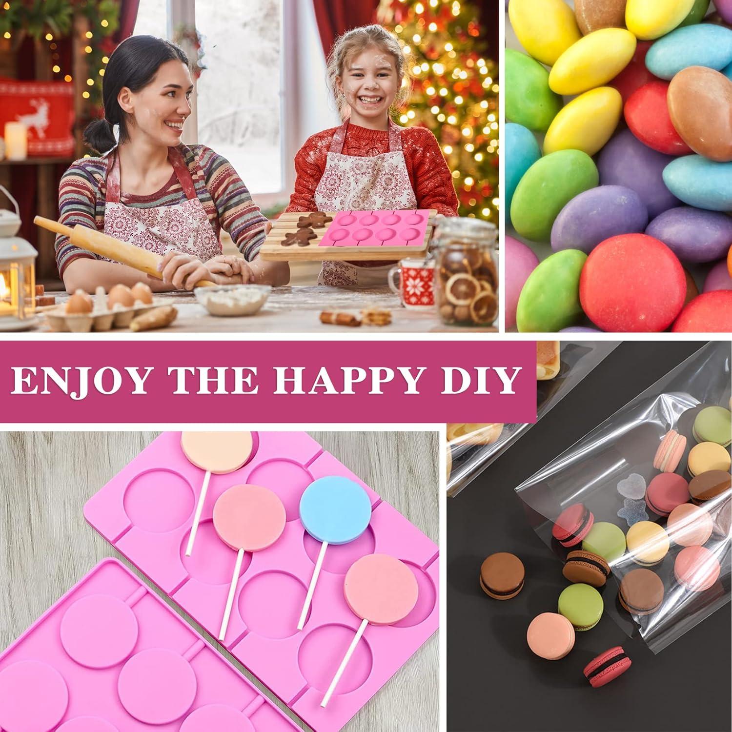 Molde de Silicona para Lollipop Fusang 2Pcs 8 Mini Caramelos