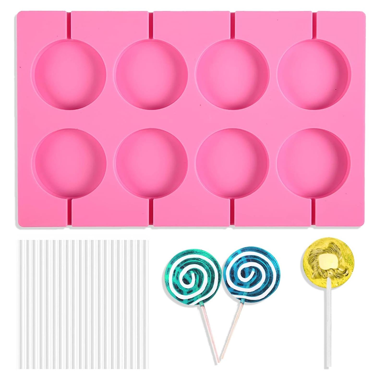 Molde de Silicona para Lollipop BKPPLZP con 8 Cavidades y 20 Palitos