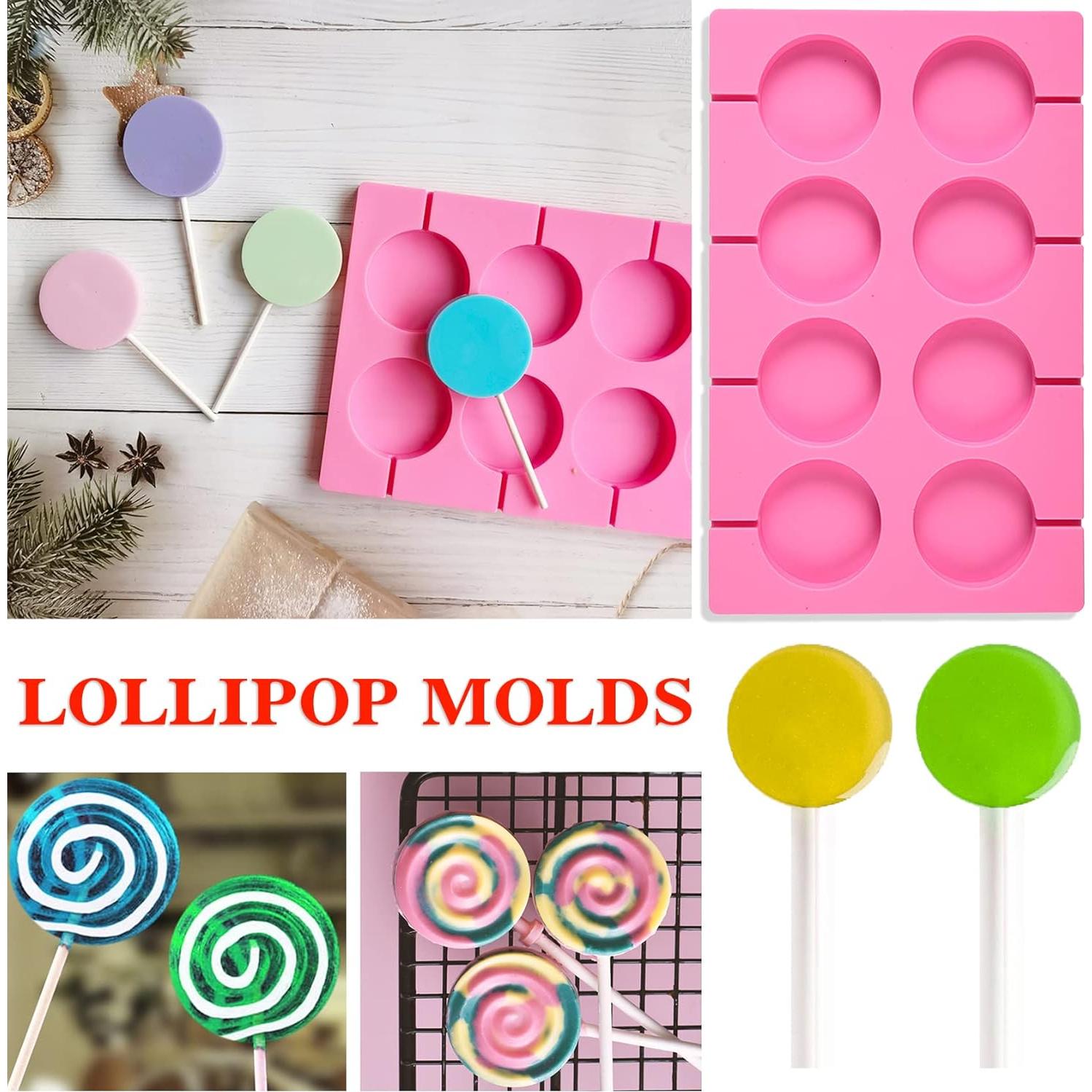 Molde de Silicona para Lollipop BKPPLZP con 8 Cavidades y 20 Palitos