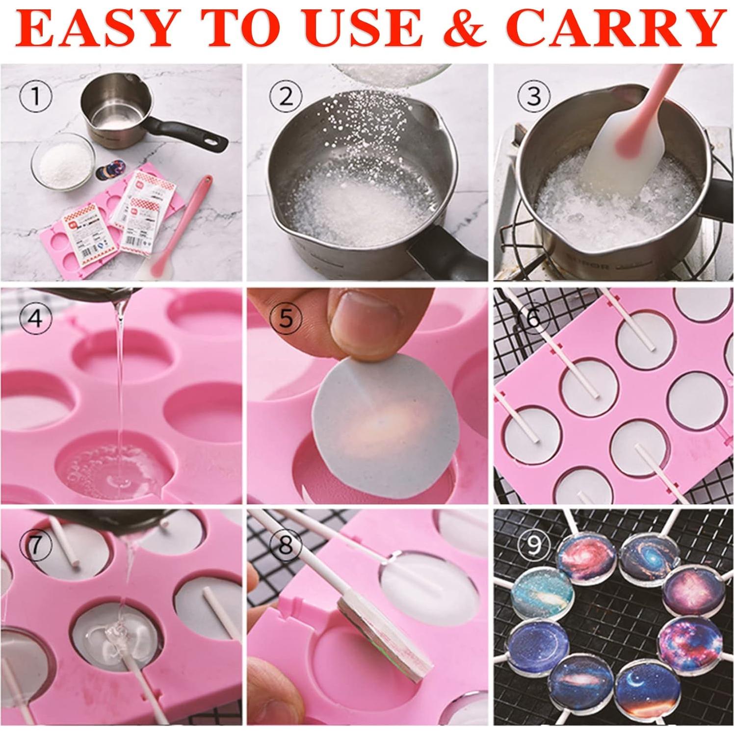 Molde de Silicona para Lollipop BKPPLZP con 8 Cavidades y 20 Palitos