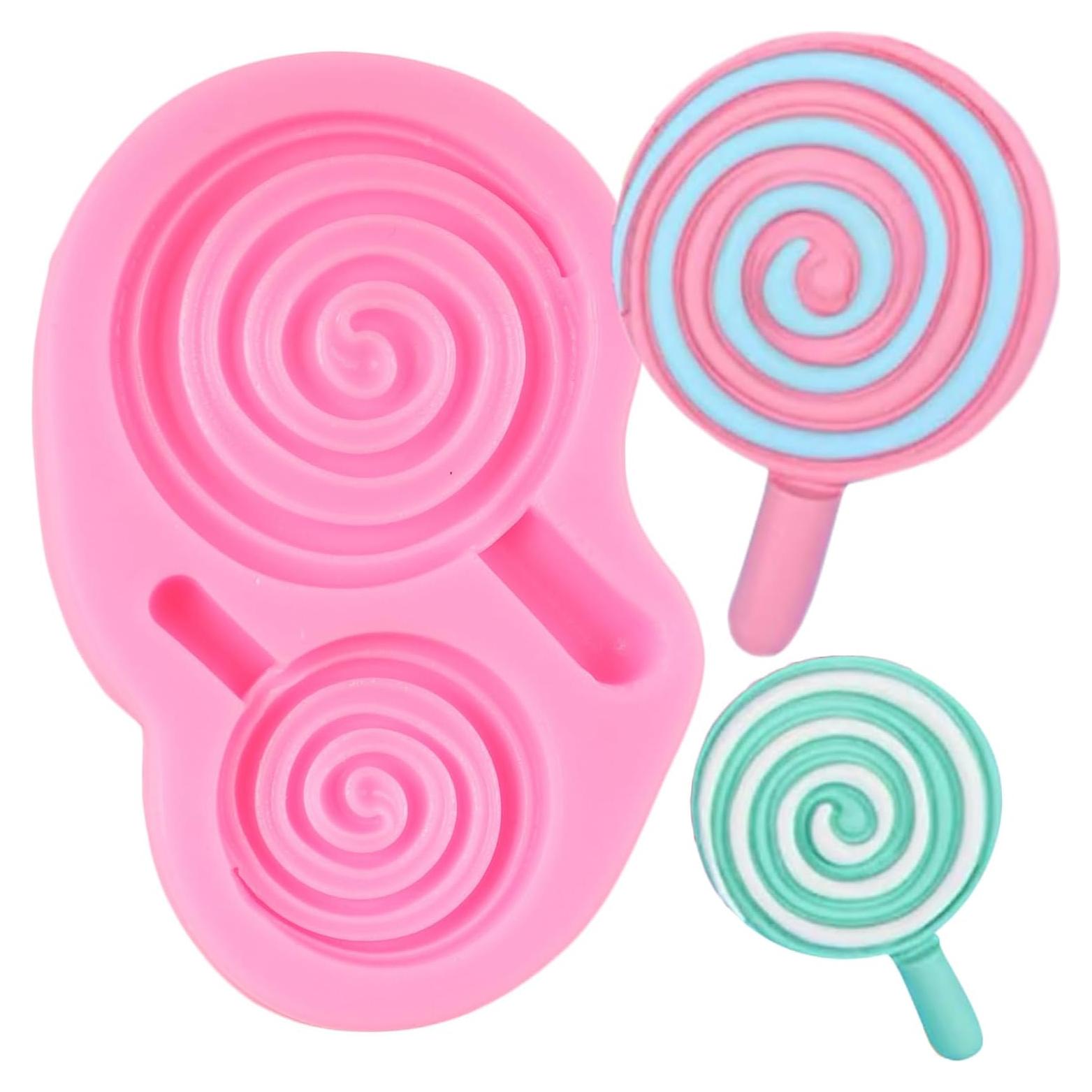 Love Lollipop Fondant Molds Lollipop Silicone Mold for Baby Shower Cake Decoration Chocolate Cupcake Topper Candy Sugar Craft Polymer Clay Gum Paste