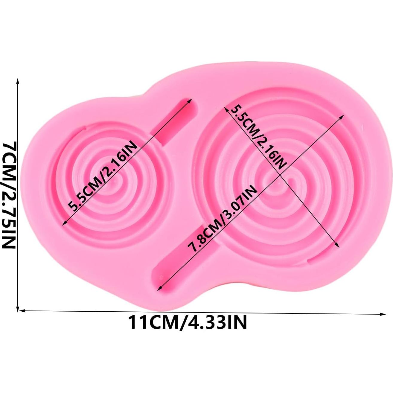 Love Lollipop Fondant Molds Lollipop Silicone Mold for Baby Shower Cake Decoration Chocolate Cupcake Topper Candy Sugar Craft Polymer Clay Gum Paste