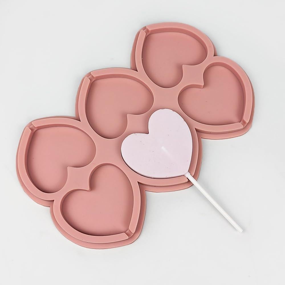Moldes de Lollipop Corazón Silicona EDUEE 2 Piezas 18x11.5cm