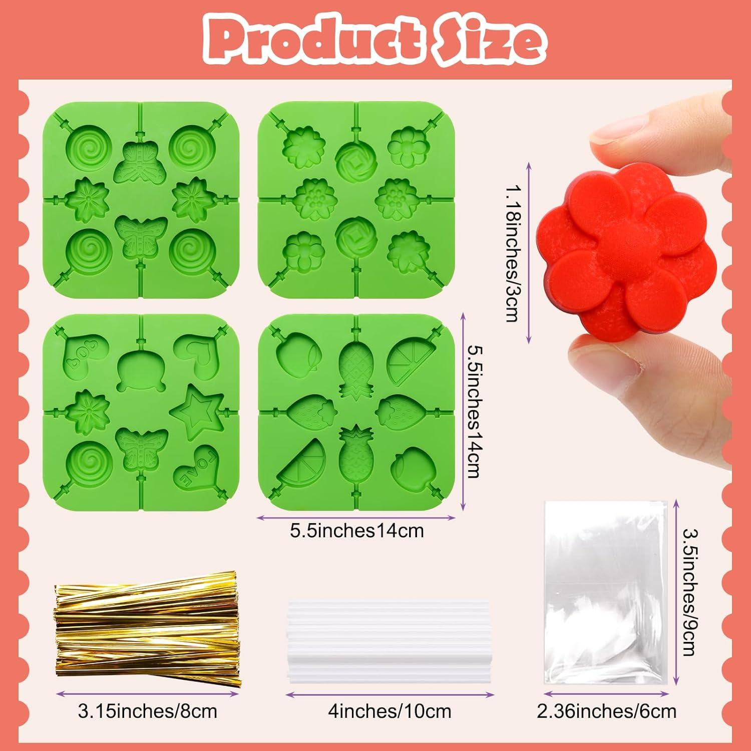 Moldes de Silicona para Lollipop Bettoor - 4 Piezas con 100 Palitos