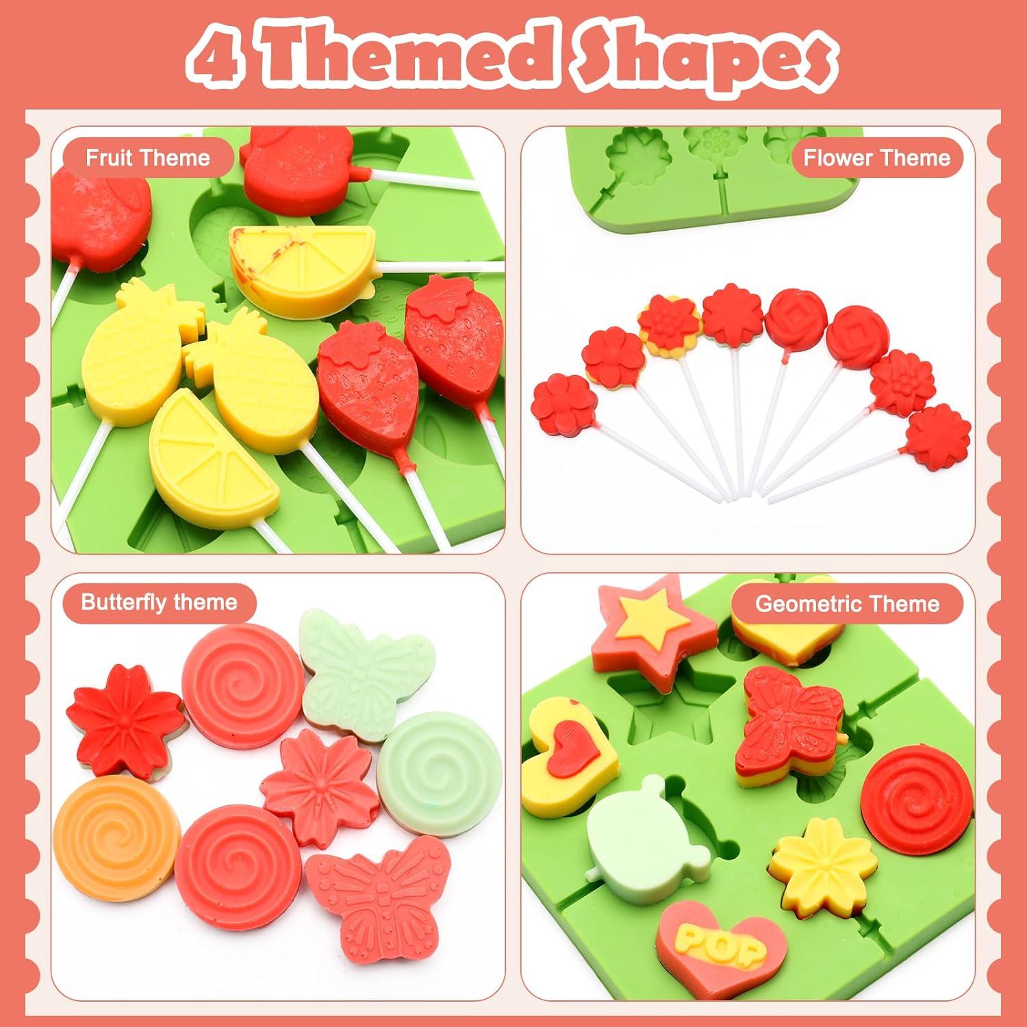 Moldes de Silicona para Lollipop Bettoor - 4 Piezas con 100 Palitos