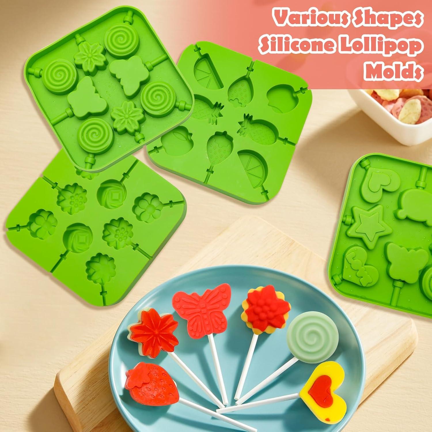 Moldes de Silicona para Lollipop Bettoor - 4 Piezas con 100 Palitos