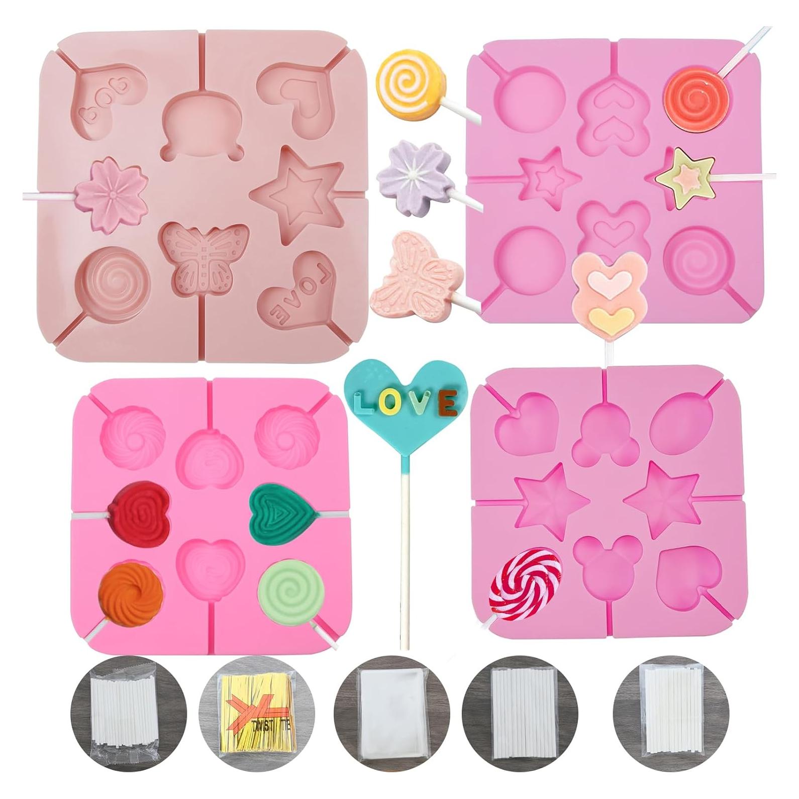 Molde de Silicona para Lollipop KKONHII - 4 Piezas con Palitos