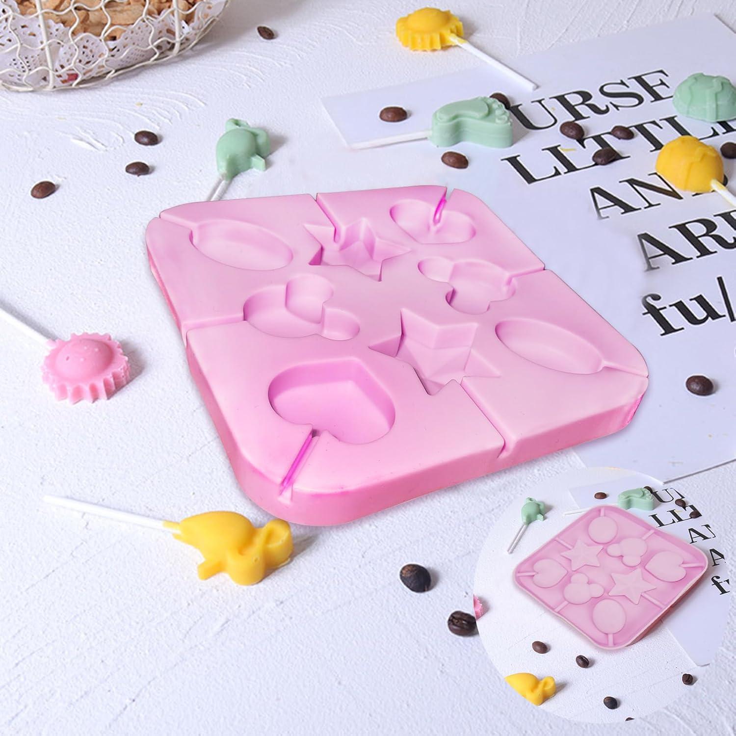 Molde de Silicona para Lollipop KKONHII - 4 Piezas con Palitos