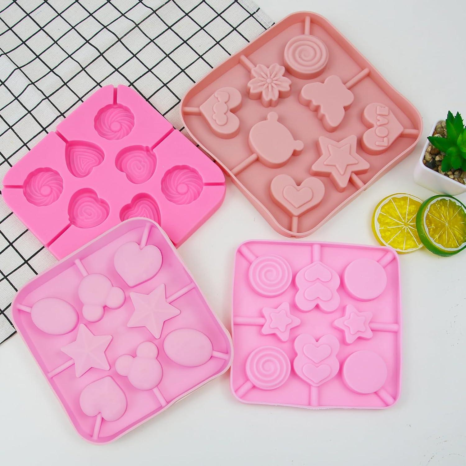 Molde de Silicona para Lollipop KKONHII - 4 Piezas con Palitos