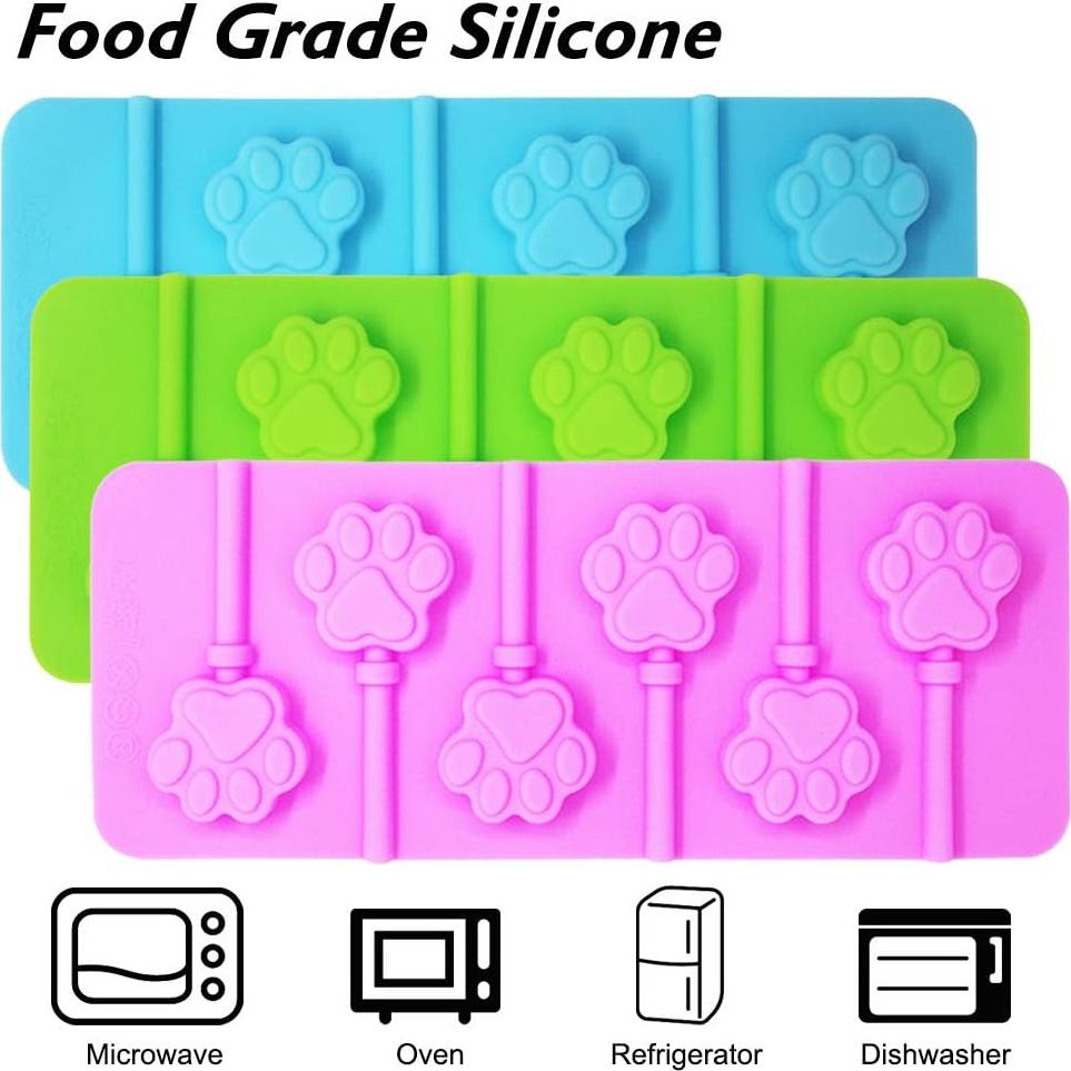 Moldes de Lollipop de Silicona Sonku 3 Pcs Patas de Gato