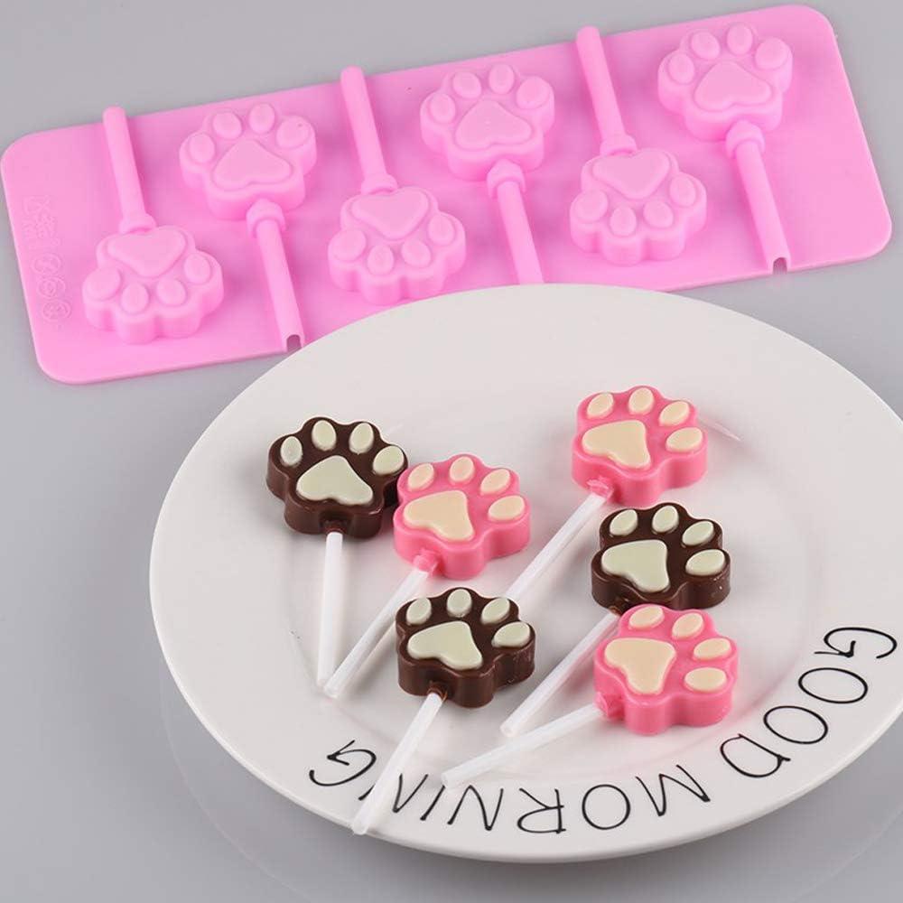 Moldes de Lollipop de Silicona Sonku 3 Pcs Patas de Gato