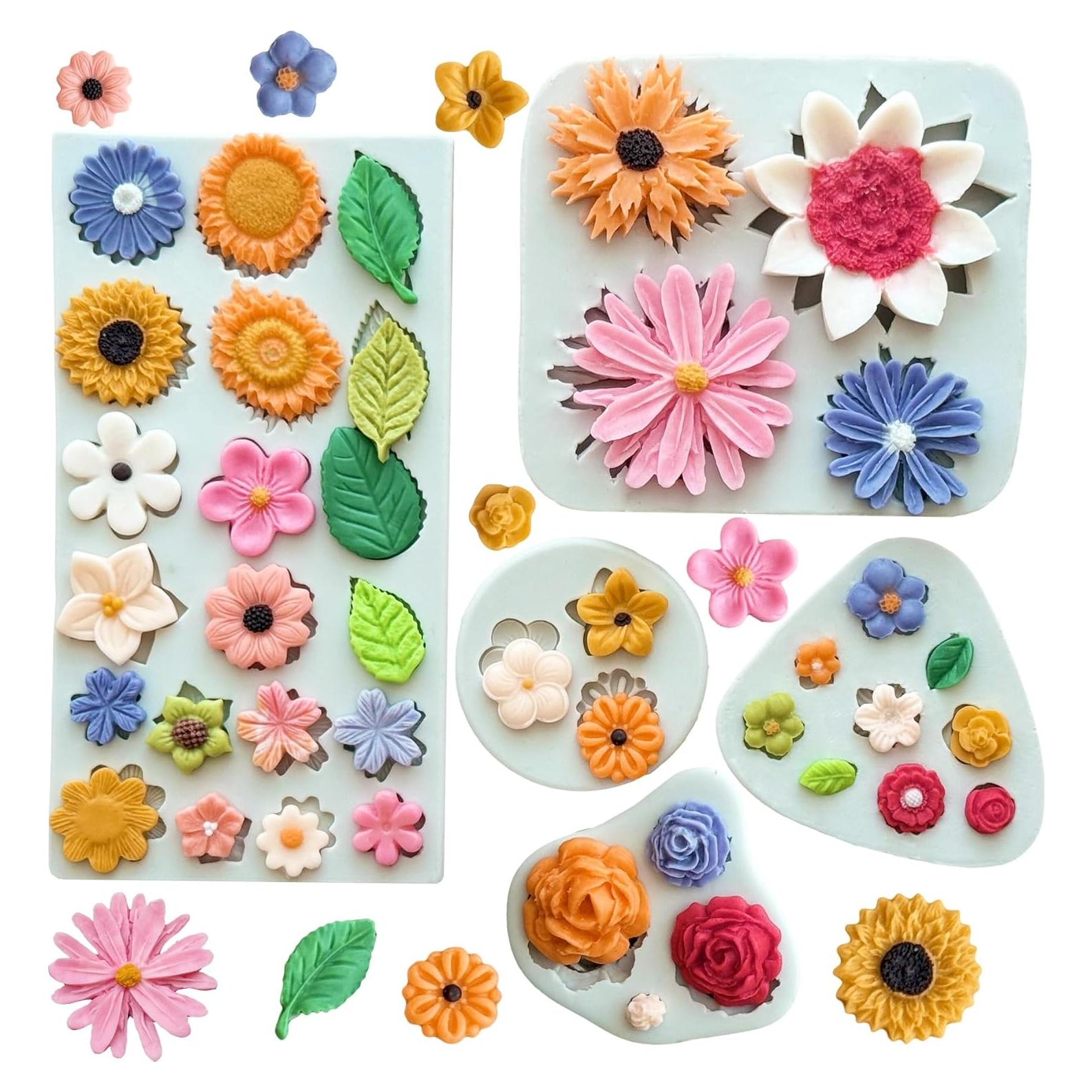 5 Moldes de Silicona para Chocolate Flores LLchunyun