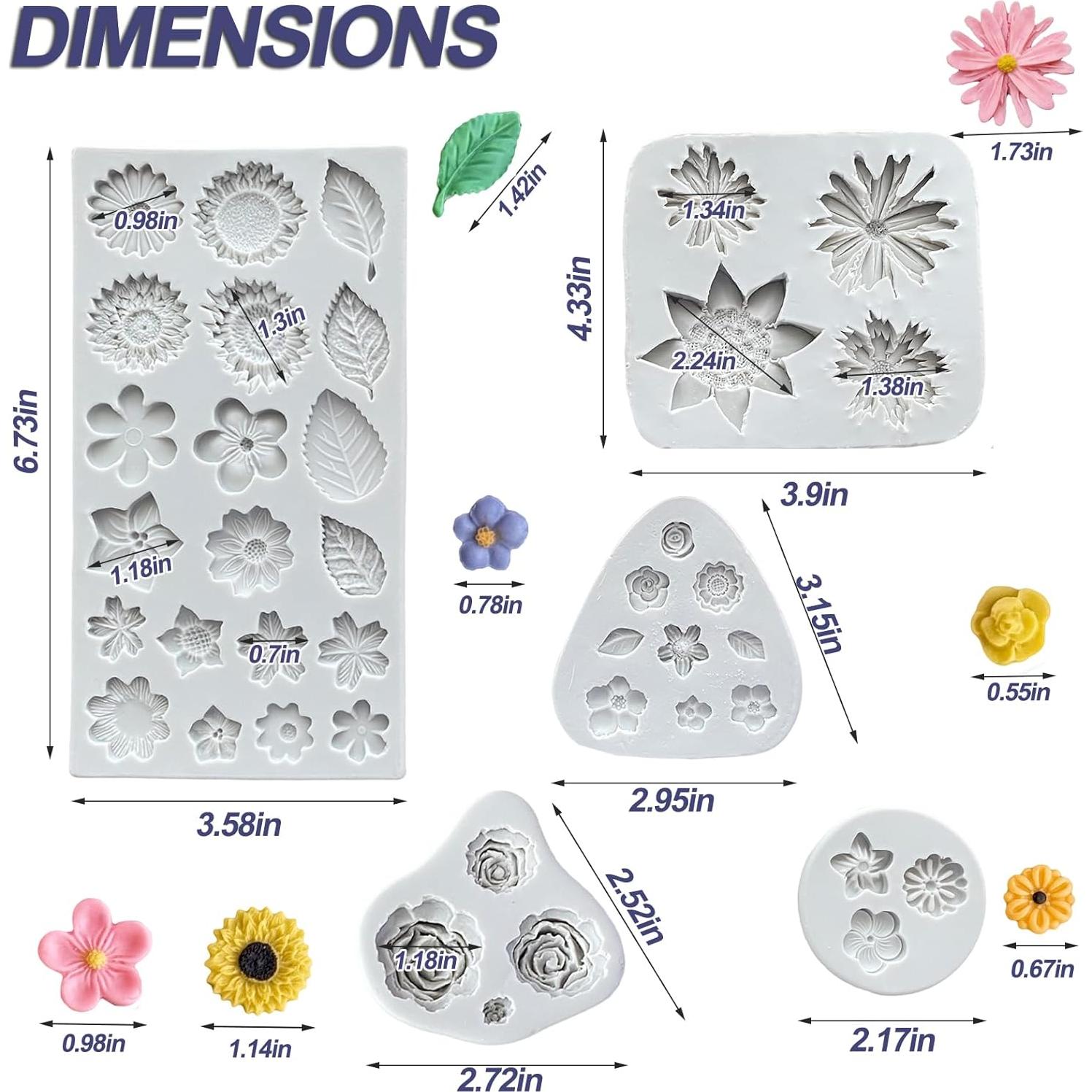 5 Moldes de Silicona para Chocolate Flores LLchunyun