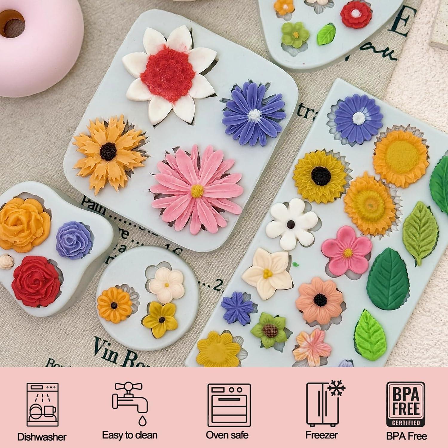 5 Moldes de Silicona para Chocolate Flores LLchunyun