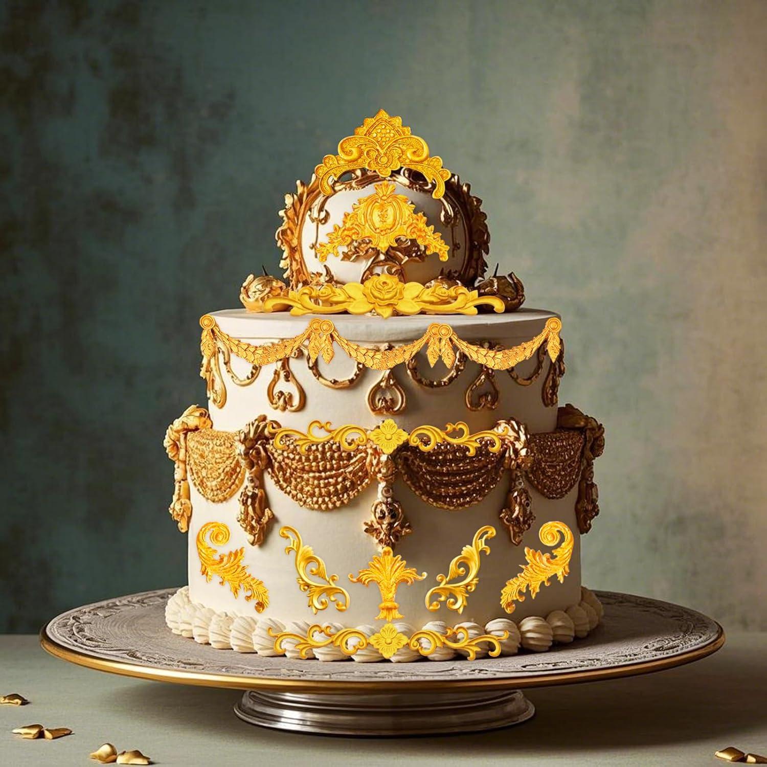 Set de Moldes de Silicona Caregene para Fondant Barroco 8 Piezas