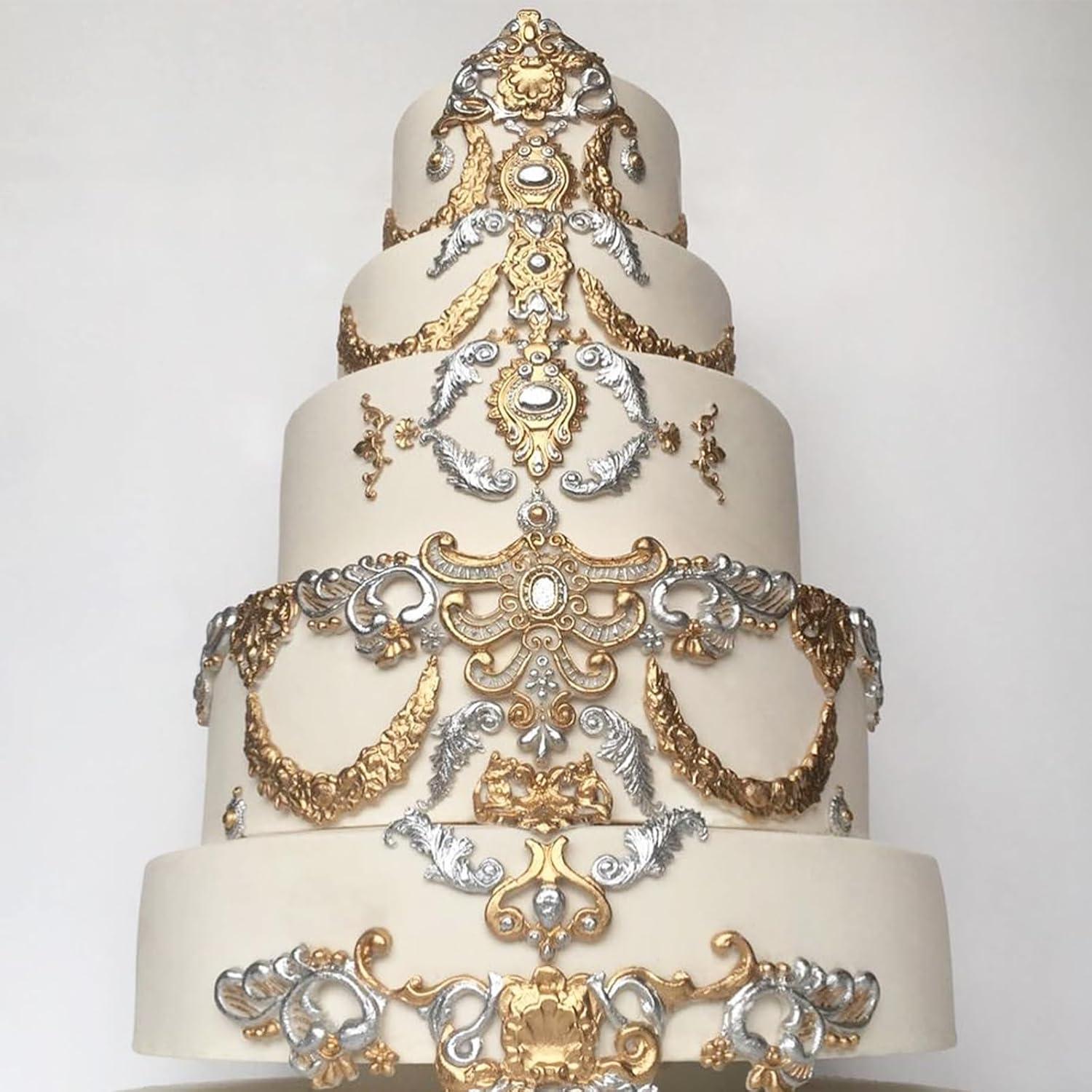 Set de Moldes de Silicona Caregene para Fondant Barroco 8 Piezas