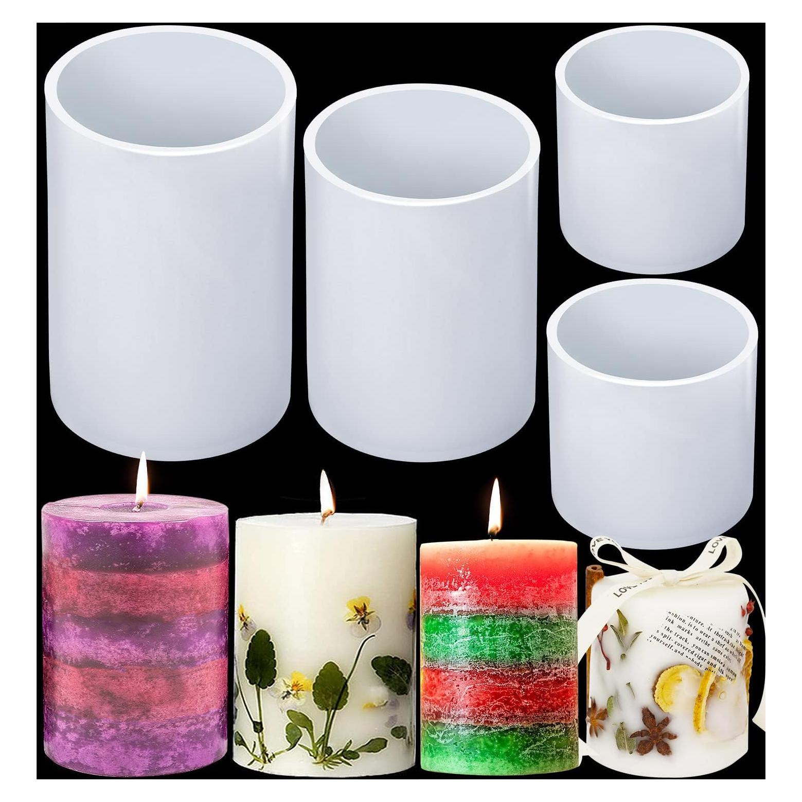 Moldes de Velas Cilíndricos HFYHWT - 4 Tamaños de Silicona