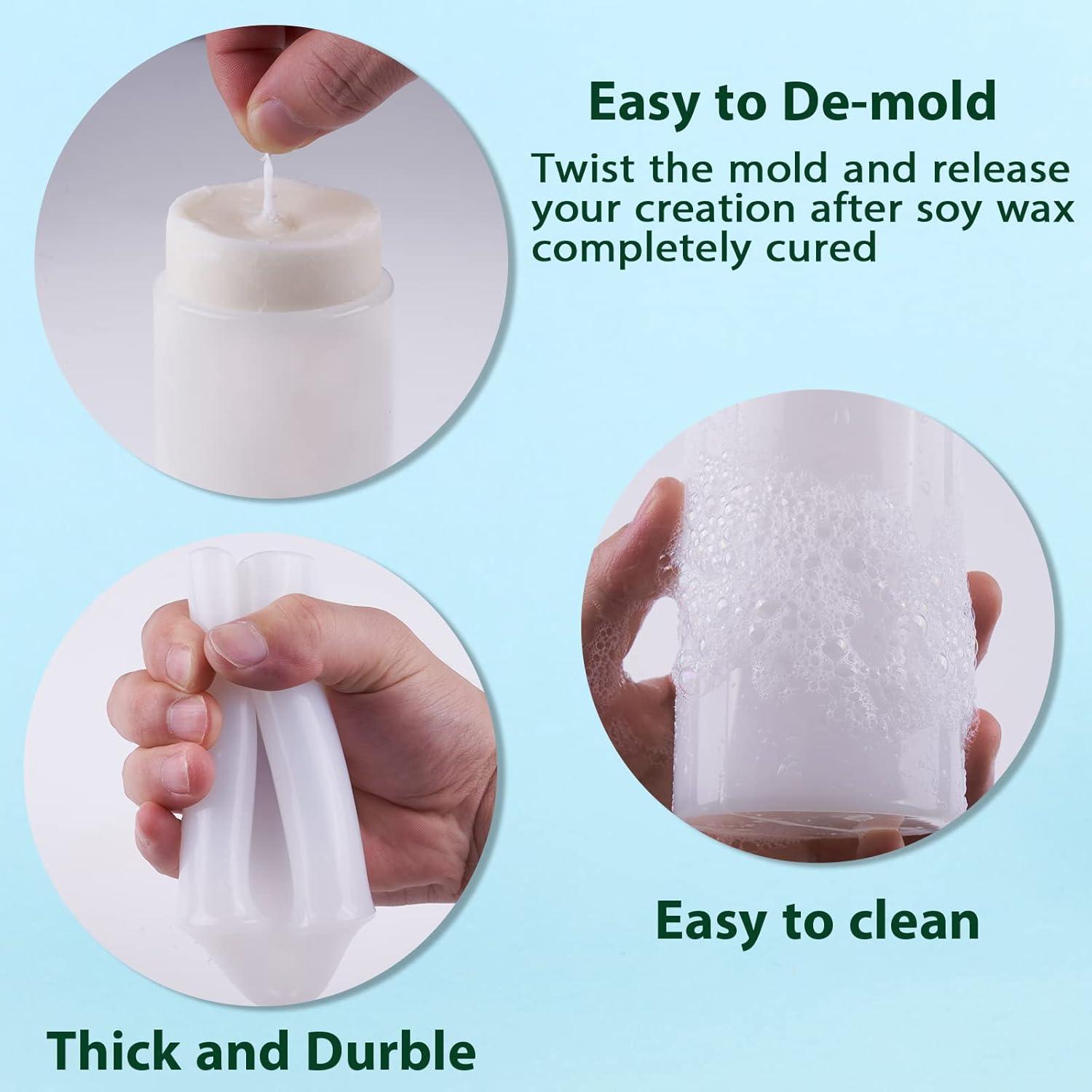 Moldes de Velas Cilíndricos HFYHWT - 4 Tamaños de Silicona