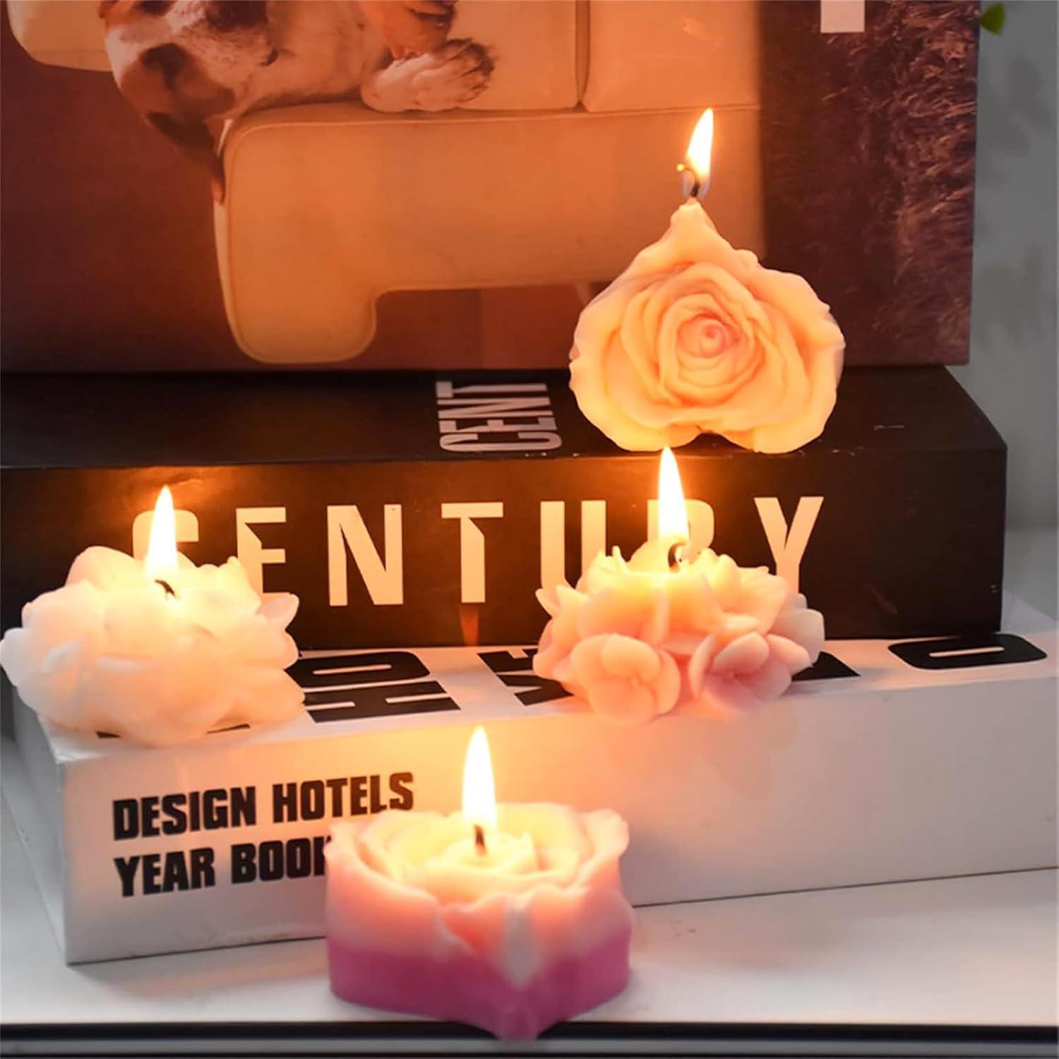 9 Moldes de Silicona para Velas Flores Aifong - 50 Mechas