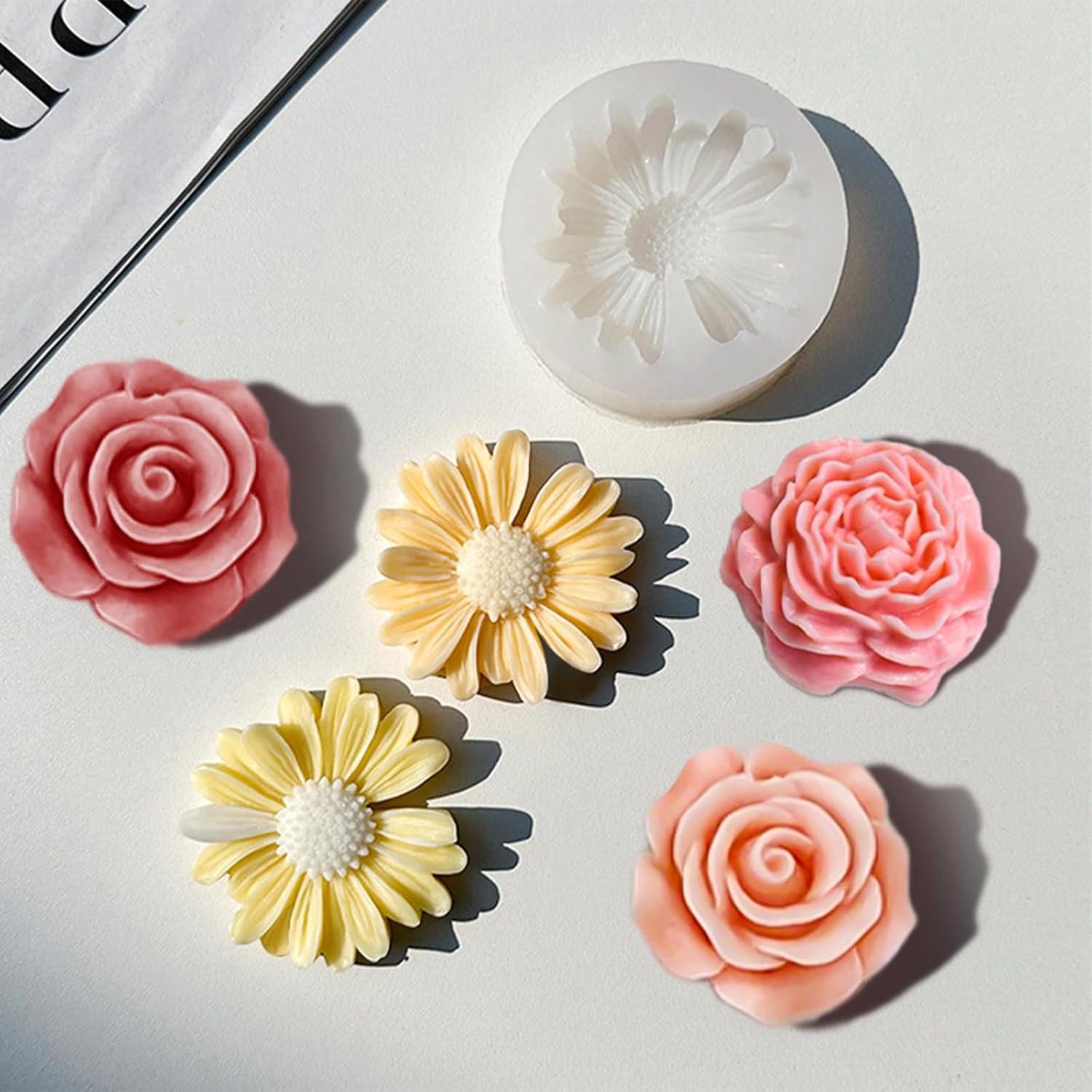 Juego de 3 Moldes de Silicona para Velas ZPARNO - Flores