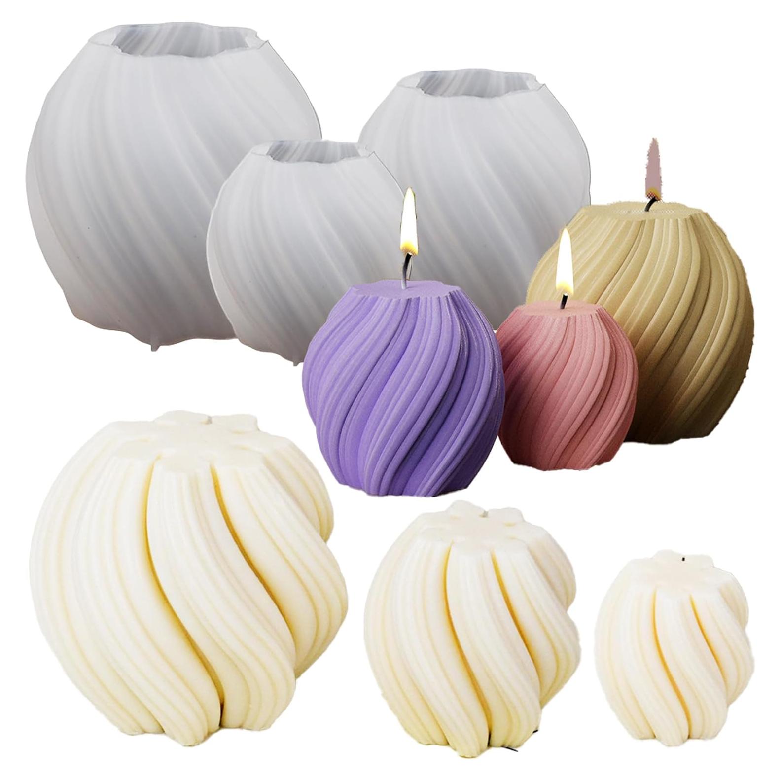 Molde de Vela Silicona ESEDAGE 3 Piezas para Jabón y Decoración