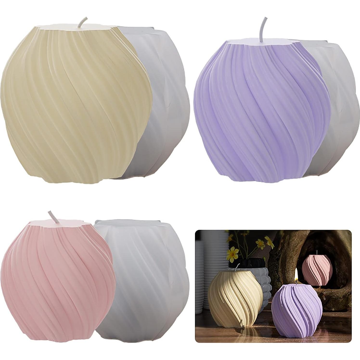 Molde de Vela Silicona ESEDAGE 3 Piezas para Jabón y Decoración