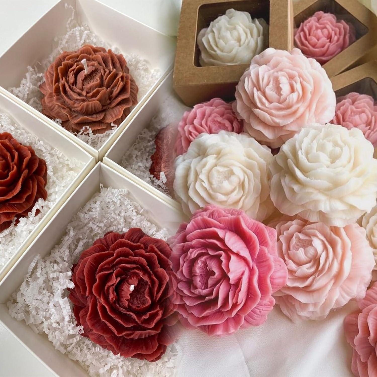 Juego de Moldes de Velas de Peonía Giliger - 2 Piezas 9x9x3.8 cm