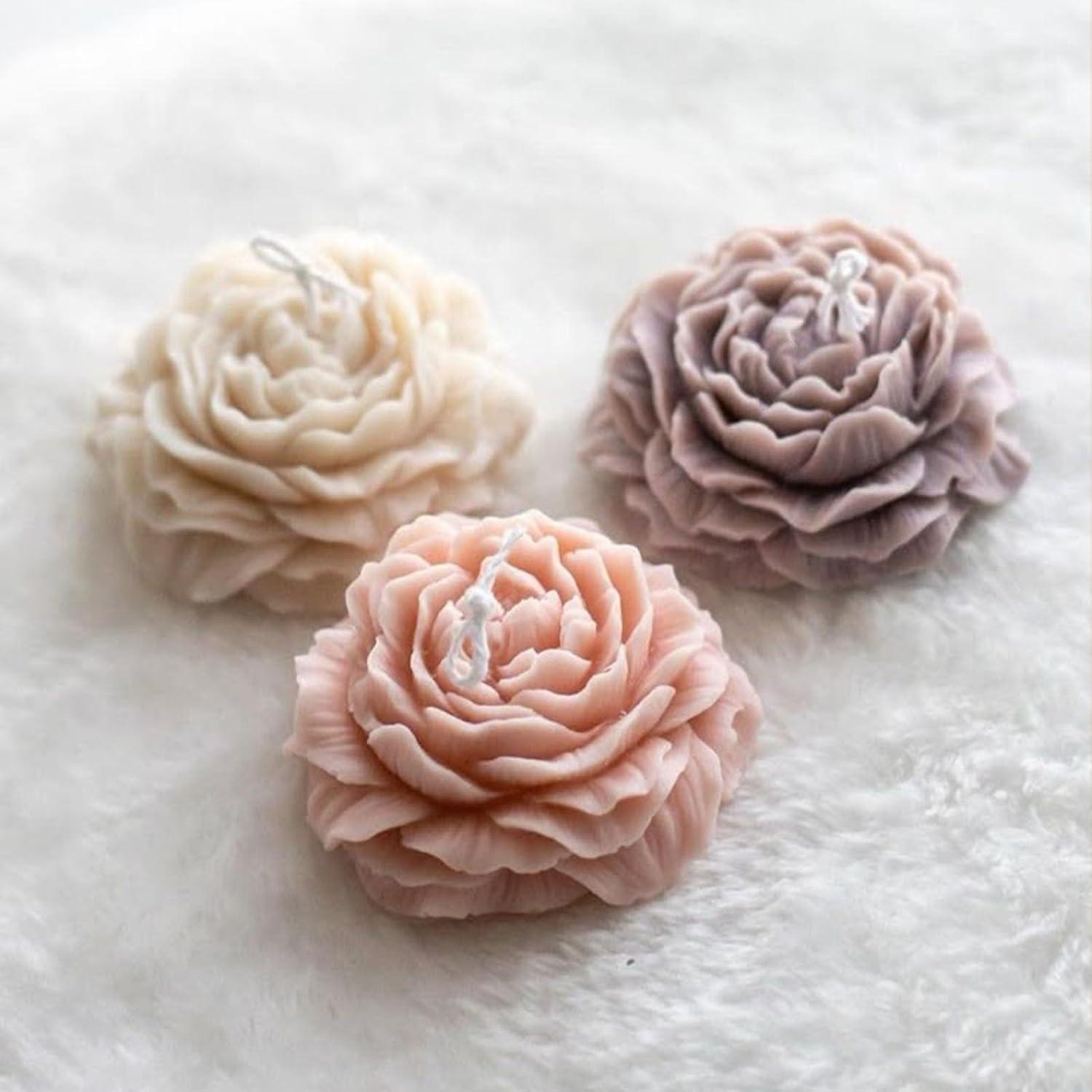 Juego de Moldes de Velas de Peonía Giliger - 2 Piezas 9x9x3.8 cm