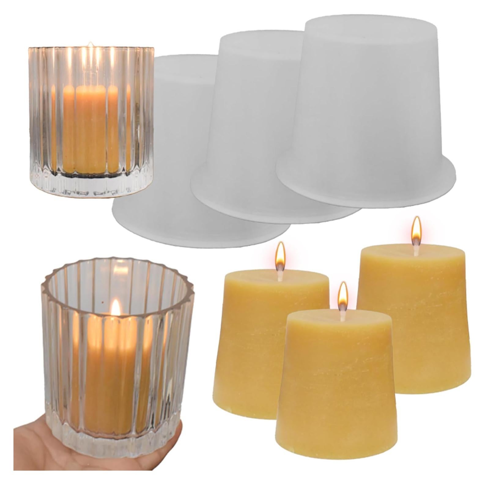 Molde de Vela Cilíndrica ESEDAGE - 3 Paquetes de Silicona